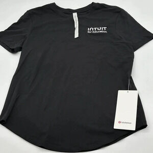 lululemon Love Curved-Hem Crewneck T-Shirt Black Size 4. LW3EYDS. (NWT)